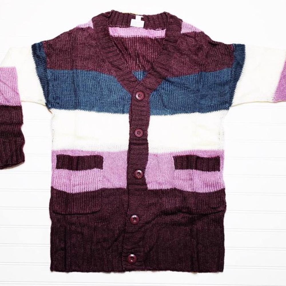 🍇LuLaRoe- Lucille Purple Striped Cardigan🍇